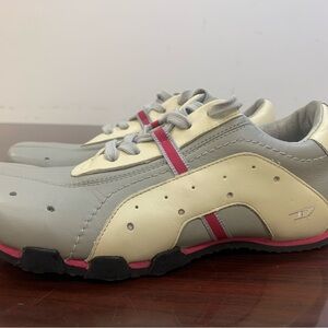 Diesel " SAVAH" Off White Pink Leather Sneakers SHOES Women’s Size 6